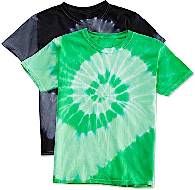 Dyenomite Youth 100% Cotton Two-Tone Spiral Tie-Dye T-shirt