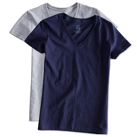 Fruit of the Loom Women's 100% Cotton V-Neck T-shirt