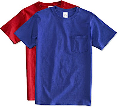 Hanes Authentic Crewneck Short Sleeve Pocket T-shirt