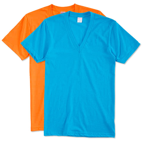 American Apparel USA-Made Neon V-Neck T-shirt