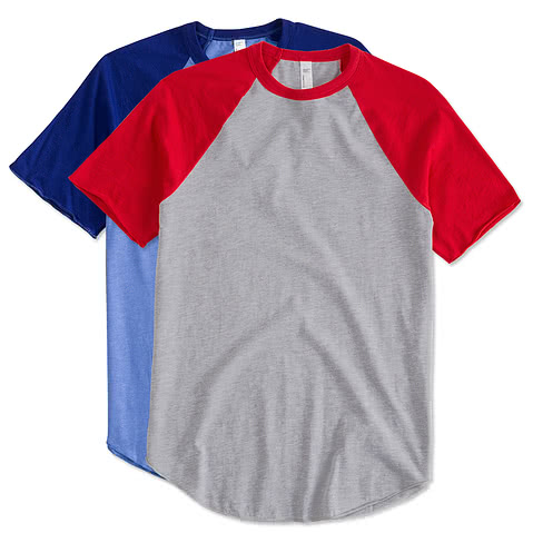 American Apparel USA-Made 50/50 Short Sleeve Baseball Raglan