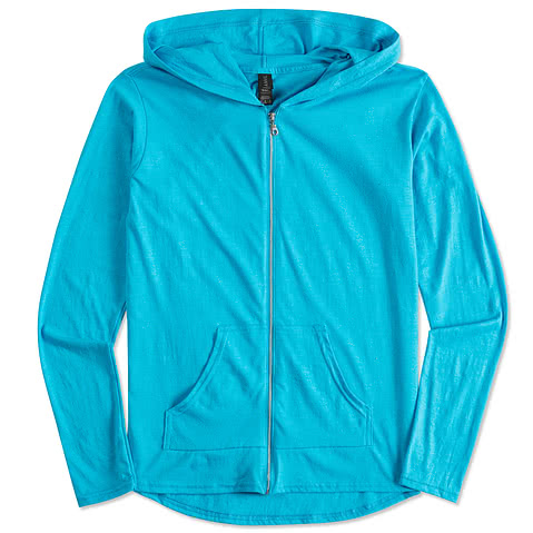 Anvil Women's Tri-Blend Full Zip T-shirt Hoodie