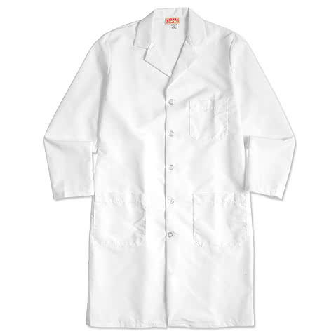 Red Kap Full Button Lab Coat - Embroidered