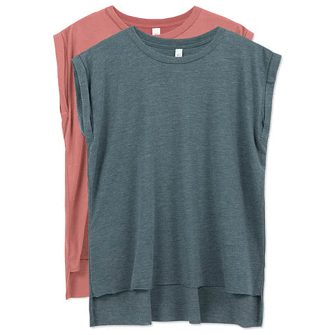 Bella + Canvas Women's Flowy Rolled Cuff T-shirt
