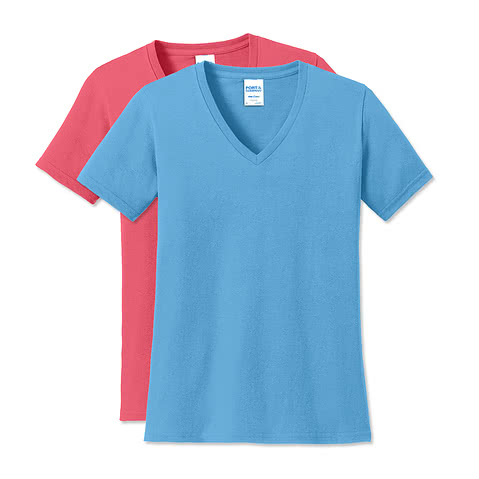 Port & Company Women's Core Cotton V-Neck T-shirt