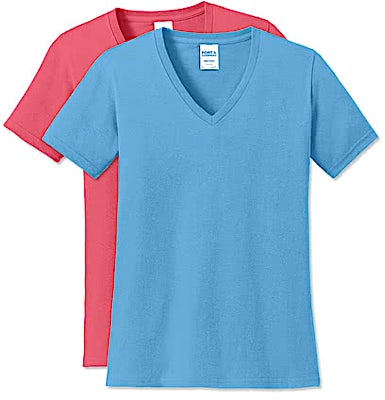 Port & Company Women's Core Cotton V-Neck T-shirt